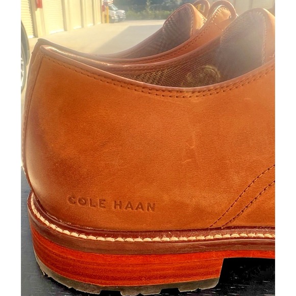 Cole Haan Berkshire Lug Oxford Brown Leather Water Resist Men 12M Worn Once!